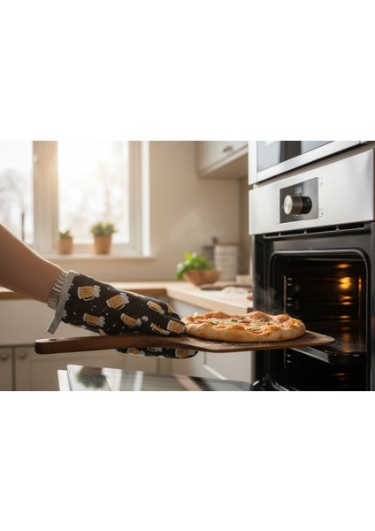 2'li Set Pizza Mutfak Önlüğü Fırın Eldiveni , Bira Mutfak Önlüğü Fırın Eldiveni indirimleri