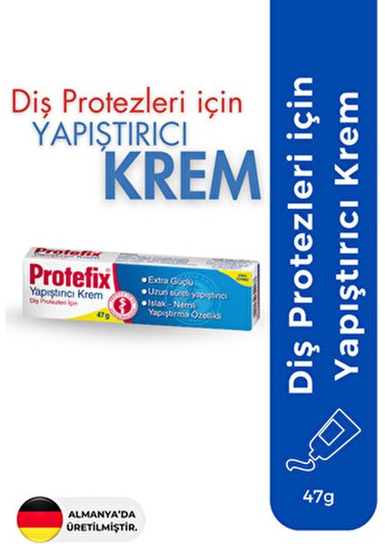 Yapıştırıcı Krem Extra Güçlü Uzun Süreli Yapıştırma Özelliği 47 gr Diş Protezleri İçin fiyatları