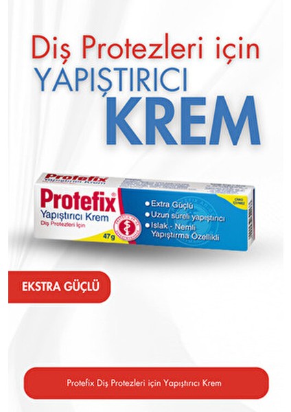 Yapıştırıcı Krem Extra Güçlü Uzun Süreli Yapıştırma Özelliği 47 gr Diş Protezleri İçin modelleri