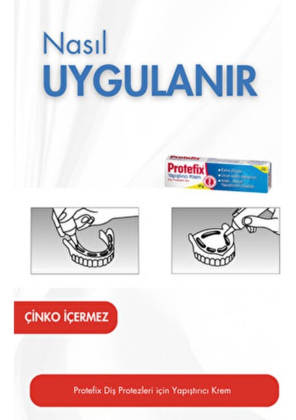 Yapıştırıcı Krem Extra Güçlü Uzun Süreli Yapıştırma Özelliği 47 gr Diş Protezleri İçin indirimleri