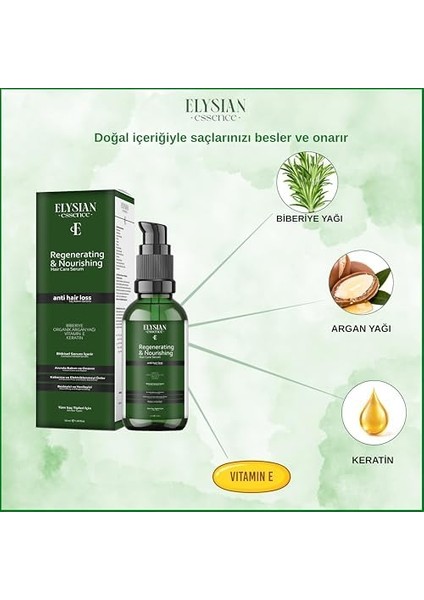 Elysian Essence Biberiyeli Saç Serumu 3'lü Set Hızlı Uzama Etkili ve Dökülmeye Karşı - Organik Argan Yağı, Vitamin E, Keratin fiyatları