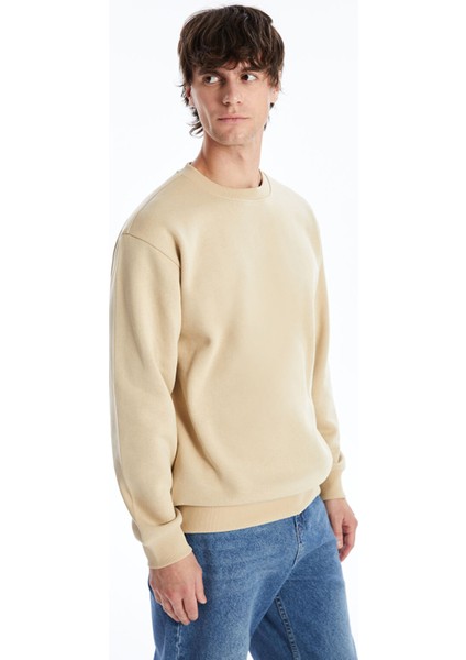 Yeni Sezon Bisiklet Yaka Uzun Kollu Erkek Kalın Sweatshirt