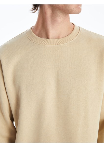 Yeni Sezon Bisiklet Yaka Uzun Kollu Erkek Kalın Sweatshirt fırsatları