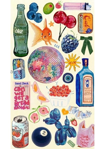 Major Selection Vintage Retro Sticker Set 1 Telefon Laptop Tablet Renkli Çıkartmalar