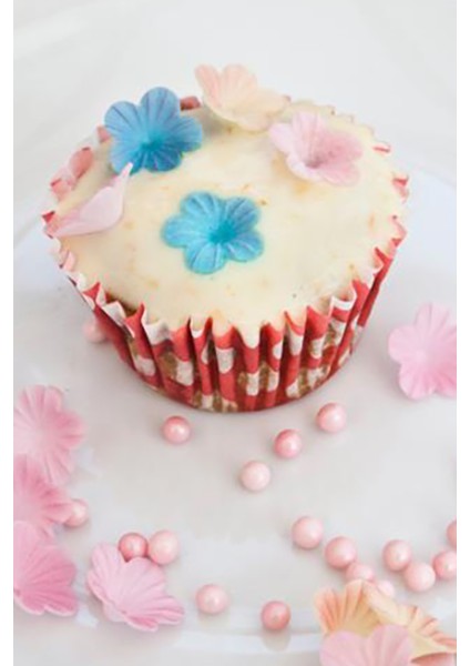 Cupcake Yuvarlak Kek Kalıbı Dalgalı Kek Kalıbı 65X38 mm - 2 Adet Beyaz Kırmızı Desenli Şirin Kalıp modelleri