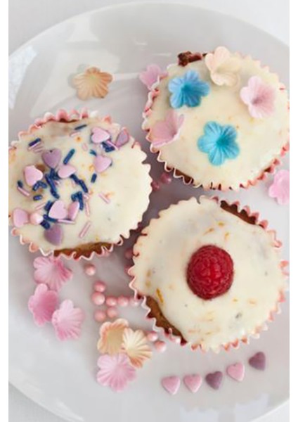 Cupcake Yuvarlak Kek Kalıbı Dalgalı Kek Kalıbı 65X38 mm - 2 Adet Beyaz Kırmızı Desenli Şirin Kalıp fırsatları