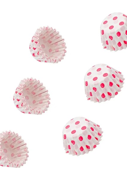 Cupcake Yuvarlak Kek Kalıbı Dalgalı Kek Kalıbı 65X38 mm - 2 Adet Beyaz Kırmızı Desenli Şirin Kalıp indirimleri