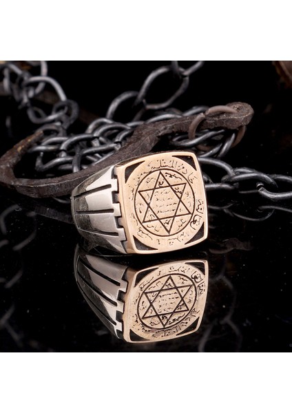 925 Ayar Gümüş Hz Süleyman Mührü Model Yüzük