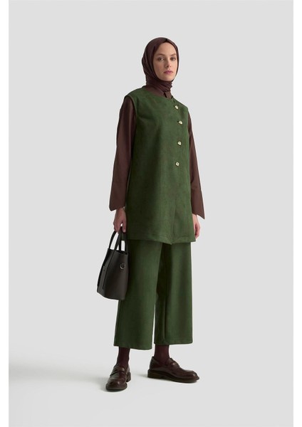 Yelekli Süet Takım 25KD1506 Haki fiyatları