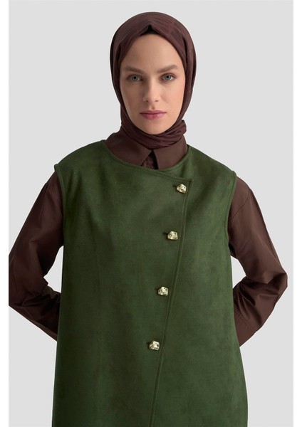 Yelekli Süet Takım 25KD1506 Haki modelleri