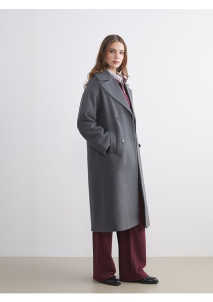 Yeni Sezon Ceket Yaka Kadın Kaşe Kaban fiyatları