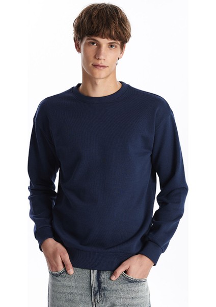 Yeni Sezon Bisiklet Yaka Uzun Kollu Erkek Kalın Sweatshirt