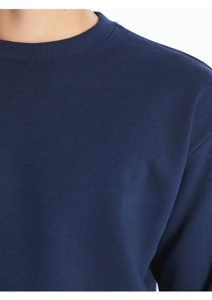 Yeni Sezon Bisiklet Yaka Uzun Kollu Erkek Kalın Sweatshirt modelleri