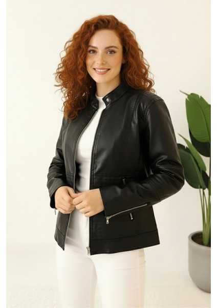 Yeni Sezon Polar Astarlı Kadın Suni Mont KS2554 40 - Siyah fiyatları