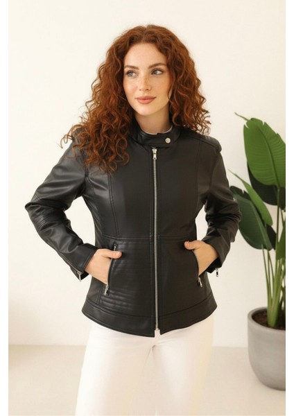 Yeni Sezon Polar Astarlı Kadın Suni Mont KS2554 40 - Siyah fırsatları