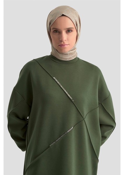 Işlemeli Örme Takım 25KD1507 Haki fiyatları