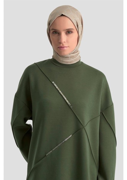 Işlemeli Örme Takım 25KD1507 Haki fırsatları