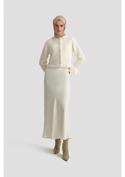 Balon Kollu Hırka 25K5603 Ekru