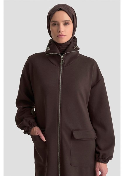 Yüksek Yaka Örme Giyçık 25KD1503 Kahverengi modelleri
