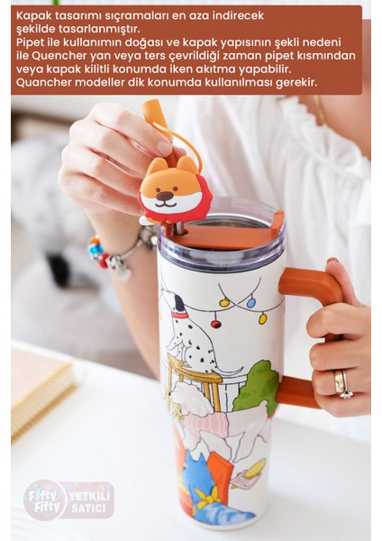 Dıller Quencher Cup 1200 ml Pipetli/rahat Içim Kulplu Paslanmaz Çelik Termos -FFDILLERD9222 fiyatları