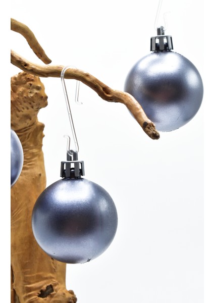 6 Lı 4 cm Yılbaşı Ağacı Süsü Cici Top Füme fiyatları