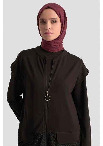 File Yelekli Örme Takım 25KD1803 Siyah modelleri