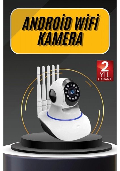 Akıllı Gece Görüşlü Sensörlü Wifi Kamera Telefondan Takip Edilebilir