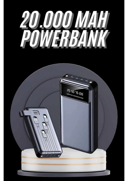 Hızlı Şarj Özellikli 20.000 Mah Dijital Göstergeli USB Girişli Android ve Ios Uyumlu Powerbank fiyatları