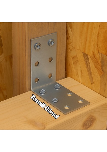 Metal L Demiri 40X60X60 mm Köşebent (50 Adet) Mobilya Dolap Eşya Duvara Sabitleme Bağlantı Aparatı indirimleri