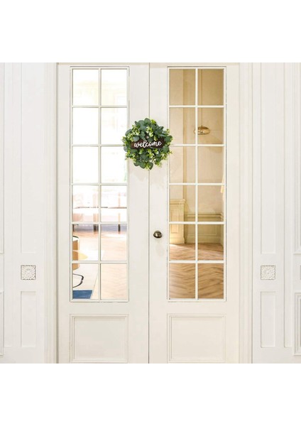 2x Garland Kapı Dekorasyonu ile Hoş Geldiniz Işareti Ahşap Asma Işareti Yapay Okaliptüs Çiftlik Evi Sundurma Dekorasyonu (Yurt Dışından) modelleri