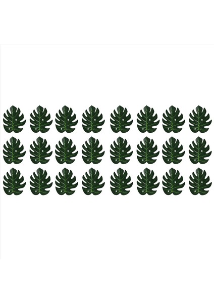 24X Yapay Tropikal Palmiye Bırakır Orman Partisi Dekorasyon Hayvanı Yaz Hawai Düğün Ev Masa Dekor S (Yurt Dışından)