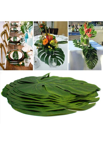 24X Yapay Tropikal Palmiye Bırakır Orman Partisi Dekorasyon Hayvanı Yaz Hawai Düğün Ev Masa Dekor S (Yurt Dışından) fiyatları