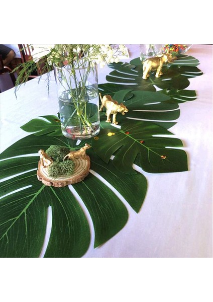 24X Yapay Tropikal Palmiye Bırakır Orman Partisi Dekorasyon Hayvanı Yaz Hawai Düğün Ev Masa Dekor S (Yurt Dışından) fırsatları