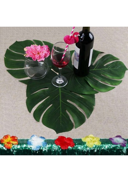 24X Yapay Tropikal Palmiye Bırakır Orman Partisi Dekorasyon Hayvanı Yaz Hawai Düğün Ev Masa Dekor S (Yurt Dışından) indirimleri