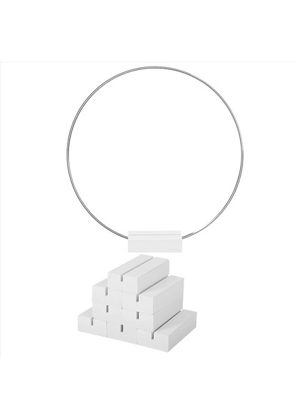 20 Pcs 25 cm Metal Çiçek Çember Merkez Parçası Ahşap Stand Çelenk Makramı Macrame Dıy El Sanatları (Beyaz) (Yurt Dışından) fiyatları