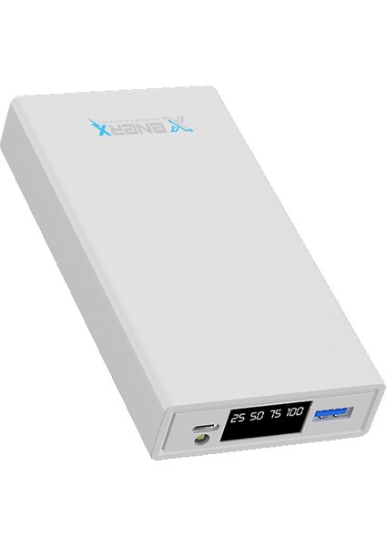 Enerx Powerbank 20000 mAh 2.1 Amper LED Göstergeli ENR-P2025DC Beyaz