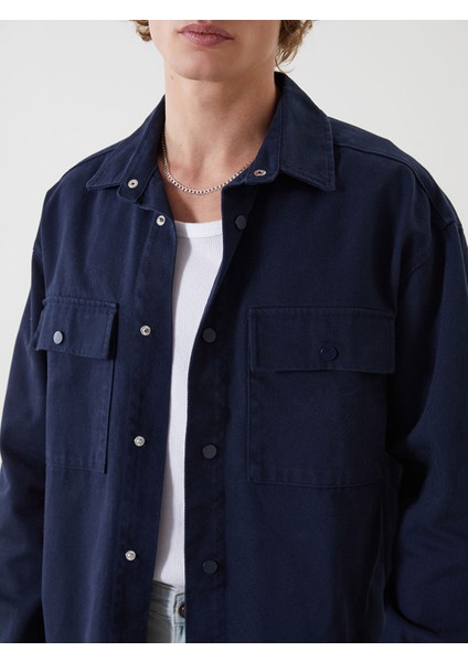 Yeni Sezon Rahat Kalıp Gabardin Erkek Gömlek Ceket modelleri