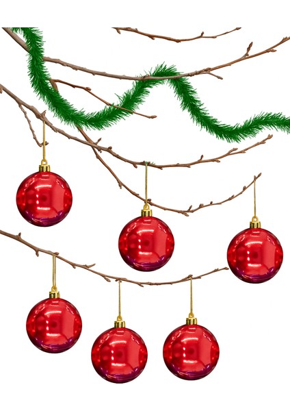 10CM 6lı Kırmızı Top