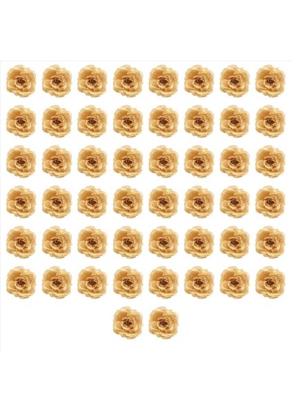 Yapay Çiçekler Ipek Gül Çiçek Başları Şapka Kıyafetleri Albüm Dekorasyonu Için 50PCS Düğün Dekorasyonu (Altın) (Yurt Dışından)