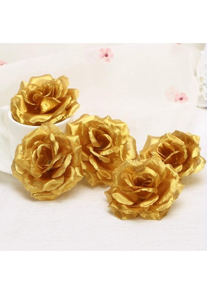 Yapay Çiçekler Ipek Gül Çiçek Başları Şapka Kıyafetleri Albüm Dekorasyonu Için 50PCS Düğün Dekorasyonu (Altın) (Yurt Dışından) fiyatları