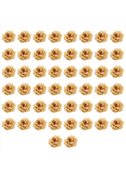 Yapay Çiçekler Ipek Gül Çiçek Başları Şapka Kıyafetleri Albüm Dekorasyonu Için 50PCS Düğün Dekorasyonu (Altın) (Yurt Dışından) modelleri