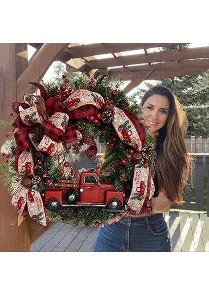 Kırmızı Kamyon Noel Çelenkleri Ön Kapı Rustik Noel Reef Noel Çelenk Noel Çelenk Süslemeleri (Yurt Dışından) fırsatları