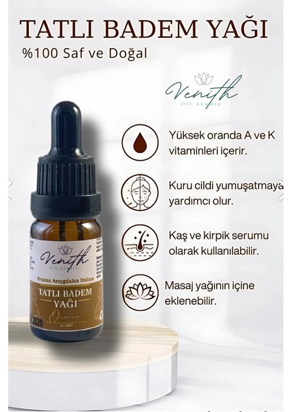 Tatlı Badem Yağı 10 ml %100 Saf ve Doğal Soğuk Sıkım ( Sweet Almond Oil ) modelleri