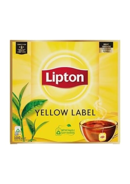 Lipton Yellow Label Bardak Poşet Çay 100'LÜ, 200G
