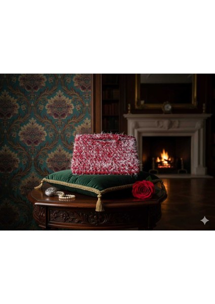 Kulplu Saçaklı + Penye Tığ Işi El Örgüsü Çanta