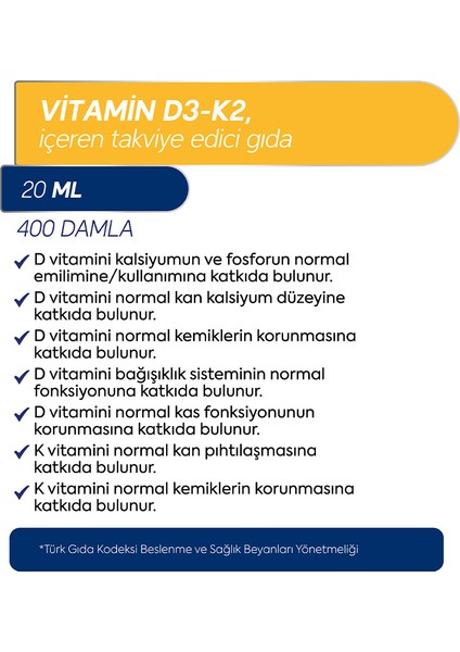 D3 K2 Vitamini Içeren Takviye Edici Gıda fiyatları