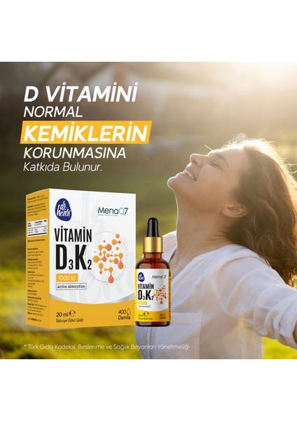 D3 K2 Vitamini Içeren Takviye Edici Gıda modelleri