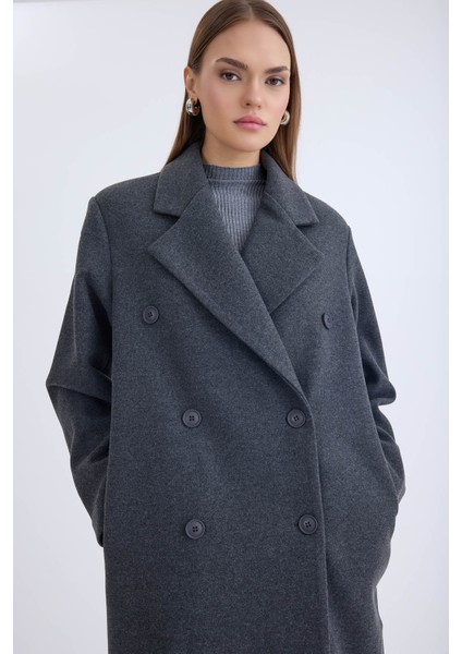 Düğmeli Uzun Kaşe Kaban indirimleri