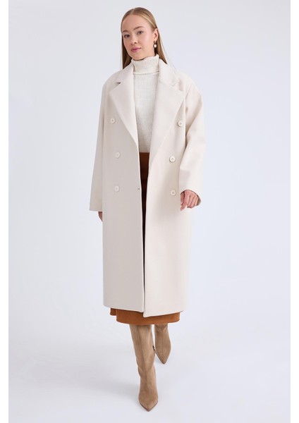 Düğmeli Uzun Kaşe Kaban fiyatları