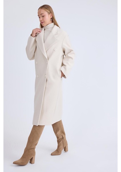 Düğmeli Uzun Kaşe Kaban indirimleri